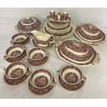 A six place Masons Red Vista dinner service.