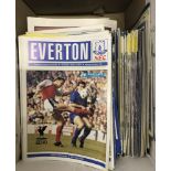 A box of 1980's and 1990's Everton home football programmes.
