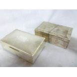 Two silver rectangular cigarette boxes w