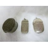 Two various small silver vesta cases wit