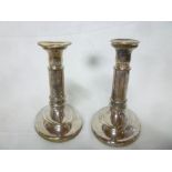 A pair of Sheffield plate adjustable can