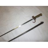A French Lebel bayonet with steel crucif