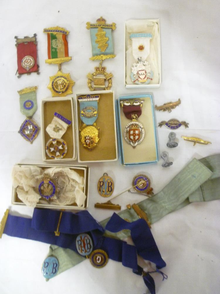 A selection of nine various Masonic meda
