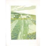 A limited edition Lino Cut " cottage nea