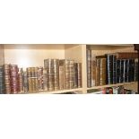 A selection of various leather bound volumes and decorative bound books etc