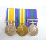 A group of three medals awarded to No.125450/201220 Pte.W.Kenny R.A.M.C.