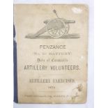 A 19th Century Artillery excercises booklet for the No.