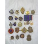 Various military Sweetheart brooches including 7th City of London Battalion,