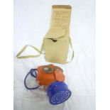 An original Second war child's orange/blue gas mask in original box