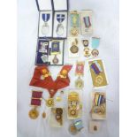 A selection of various silver-gilt and gilt Masonic medals,