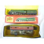 Hornby Dublo - 2-rail 2211 golden fleece locomotive and tender in original box together with a part