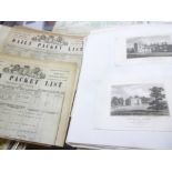 A folder album containing a selection of notes on Cornwall and other areas including 1814 letter