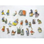 A selection of painted metal animal character figures,