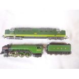 Trix 00 gauge - Sugar Palm 4-6-2 LNER locomotive and tender and a Lima 00 gauge Deltic disel