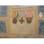 Three French First War medals including 1914-1918 War Medal,