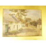 J**V**Barclay - watercolour Street scene with figures, signed,