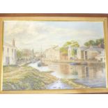 Millie Jackson - oil on canvas A view of old Truro, signed,