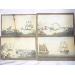 Artist unknown - watercolours Four early to mid 19th Century watercolours depicting shipping off