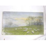 F**Webber - oil on canvas Sheep grazing, signed and dated 1908,