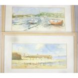 Howard - watercolours Two views of St Ives, signed,