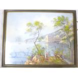 M**Gianni - Gouache View of the bay of Naples, signed,