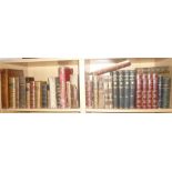 A selection of leather bound volumes including The Private Memoirs of The Court of Louis XV111 1830,