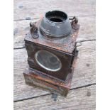 A railway signal lamp interior, with reservoir, no burner,