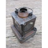 Two railway signal lamp interiors brass brass and metal burners,