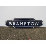 A B.R (E) enamel Station Totem "BRAMPTON", fully flanged