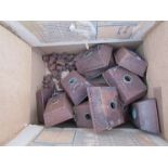 A box of oil lamp reservoirs