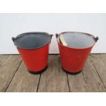 Two various galvanised railway buckets, marked "Fire" and LNER