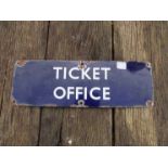 A B.R (E) enamel door plate sign "TICKET OFFICE", 45.5cm x 15cm