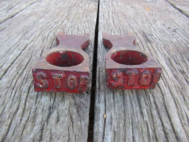 A quantity of railway signal arm accessories to include front name plates and line blocked - Image 2 of 2