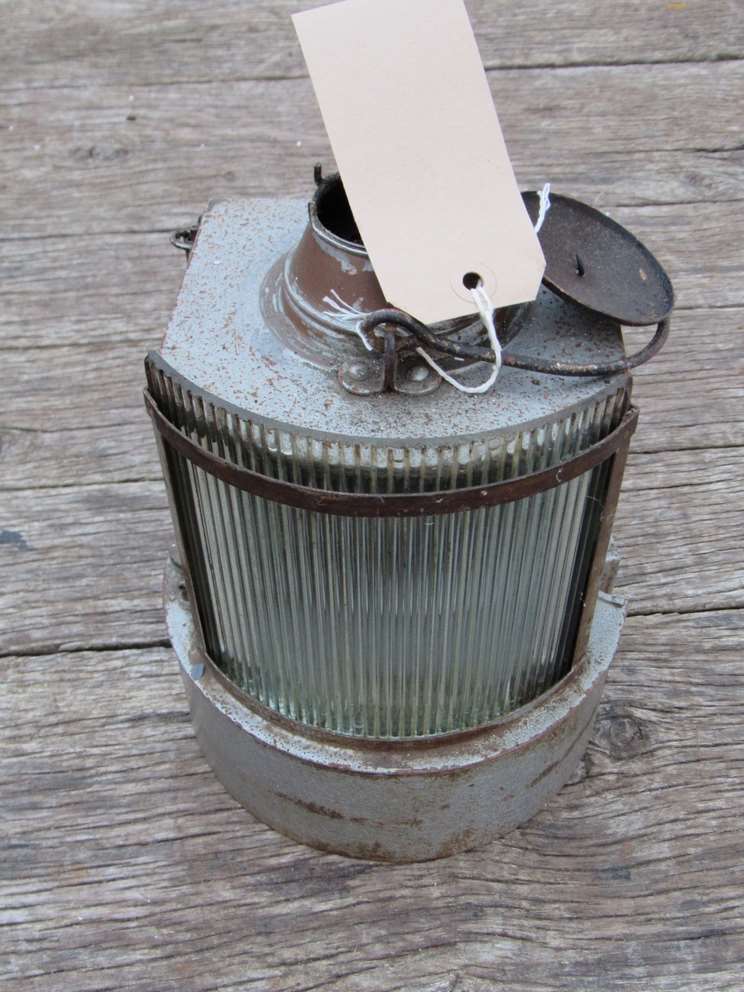 A railway dock side signal lamp with convex corrugated clear glass front aspect - Image 2 of 2