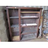 A 19th Century mahogany railway signal box storage cupboard with glazed doors,