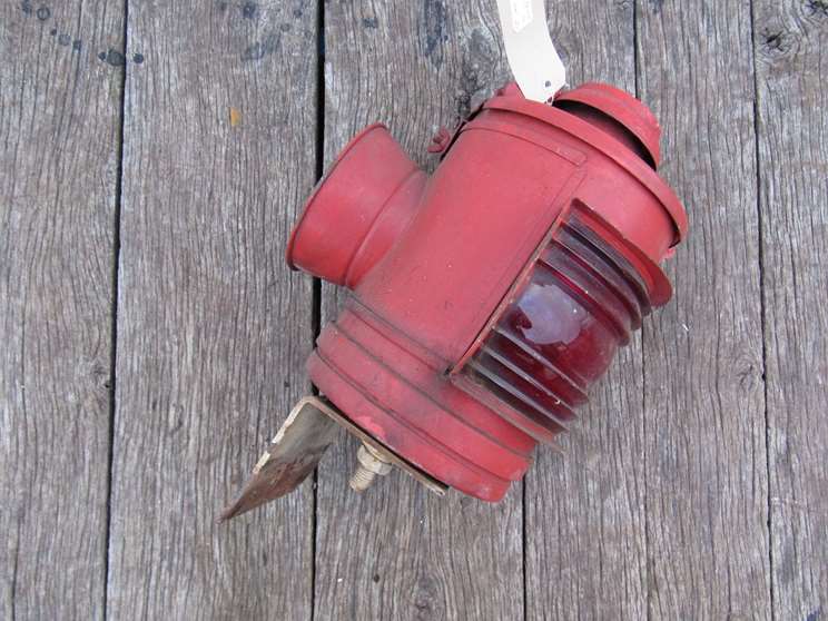 A dockside railway signal lamp case