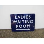 A B.R (E) enamel sign "LADIES WAITING ROOM" with arrow underneath, fully flanged, 61cm x 46cm