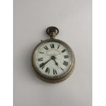 An LNER nickel cased Swiss made open faced pocket watch, the rear engraved LNER,