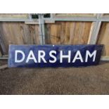 A B.R (E) Station Platform sign "DARSHAM", 244cm x 61cm