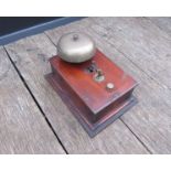 A mahogany cased railway block bell with mushroom bell