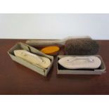 Four B.R. and LNER brushes including footplate and clothes brush