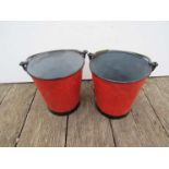 Two galvanised railway fire/water buckets stamped LNER