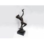 WILLIAM HENRY ROMAINE-WALKER (1854-1940) A bronze of a female nude with hare and bird,