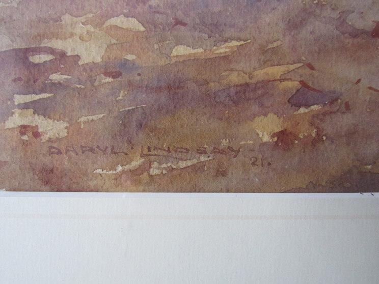 DARYL LINDSAY (XIX/XX): A framed mounted and glazed watercolour depicting Autumnal woodland scene, - Image 2 of 3