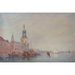 A framed and glazed English school 19th Century watercolour The Customs House, Venice,