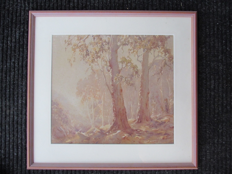 DARYL LINDSAY (XIX/XX): A framed mounted and glazed watercolour depicting Autumnal woodland scene, - Image 3 of 3