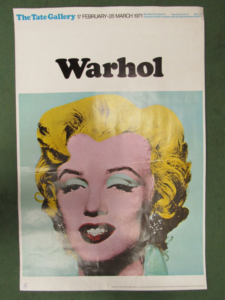 The Tate Gallery - Andy Warhol 1971 original poster for Marilyn Monroe 1964. Curwen Press.