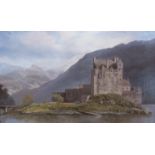 ANNE TRICKER (XX ) A framed oil on board of Eilean Donan castle, Scotland. Signed bottom left.