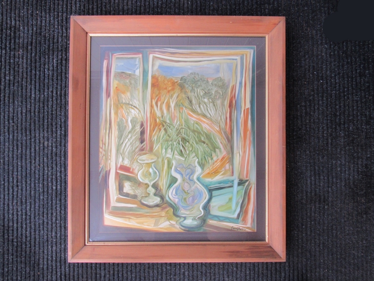 PETER CAMPBELL (1931-1989) A framed and glazed still life oil on board entitled 'The Bedroom - Image 3 of 4