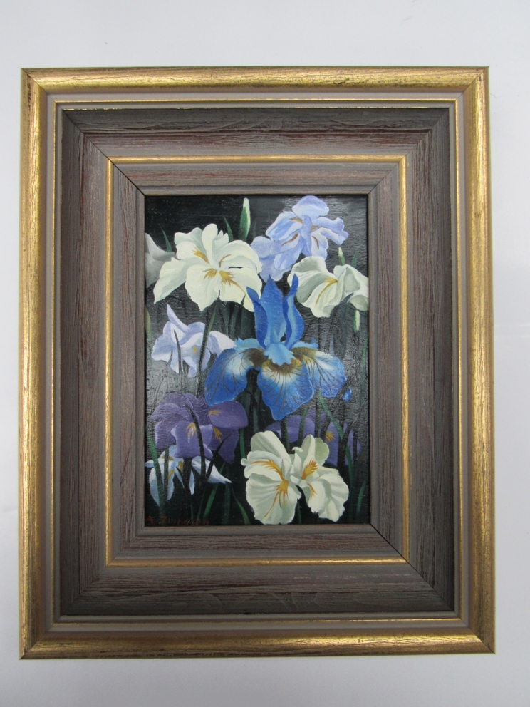 ANNA ZINKEISEN (1901-1976) Two framed oils on board of floral still life scenes, - Image 2 of 5